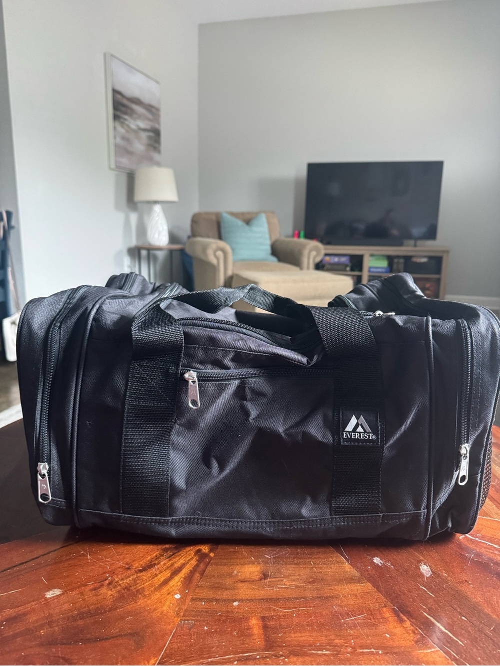 Black Men's Duffel Bag — Travel & Gym Carryall